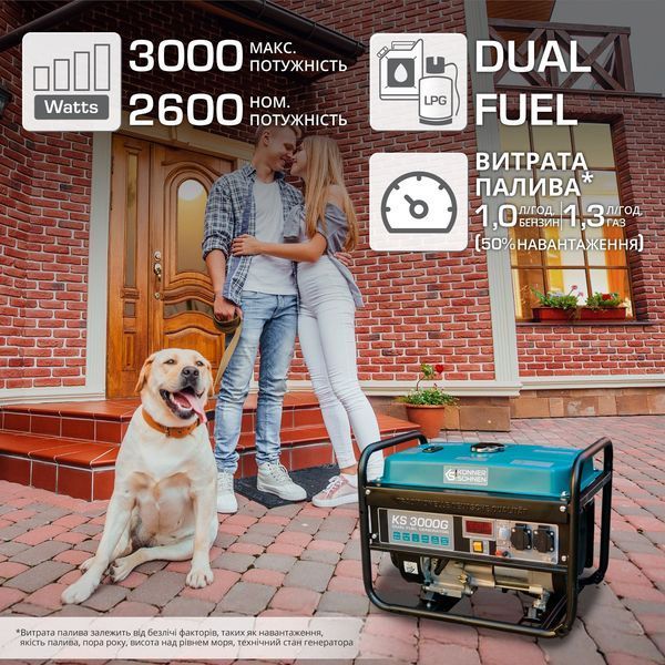 Генератор газобензиновий &laquo;K&ouml;nner & S&ouml;hnen&raquo; KS 3000G 3 кВт KS 3000G фото