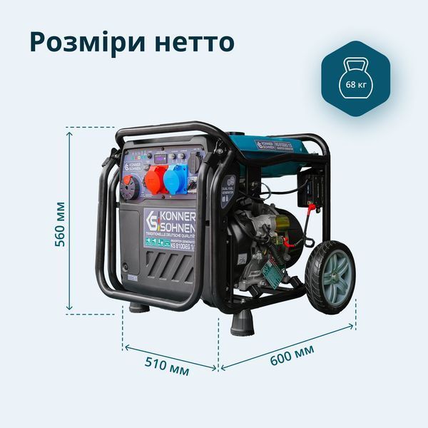 Інверторний газобензиновий генератор KS 8100iEG 1/3 8 кВт KS 8100iEG 1/3 фото