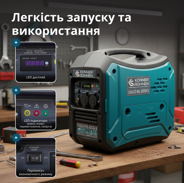 Генератор інверторний Konner&Sohnen KS 3000i S 3,3 кВт KS 3000i S фото