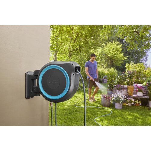 Котушка настінна Gardena RollUp M/L бірюзова + набір для поливу 25 м 24000 фото