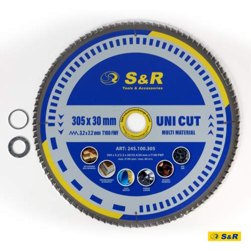 Диск пиляльний універсальний S&R UniCut Meister FWF 305х30х3,2 мм 24876 фото